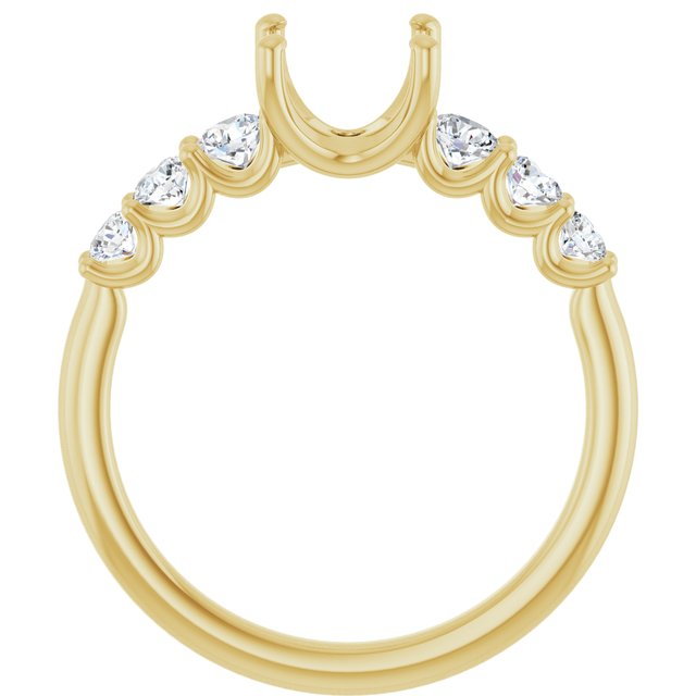 14K Yellow Or White Gold Polished 1/2 Ctw Lab-Grown Diamond Semi-Set Engagement Ring, Size 7