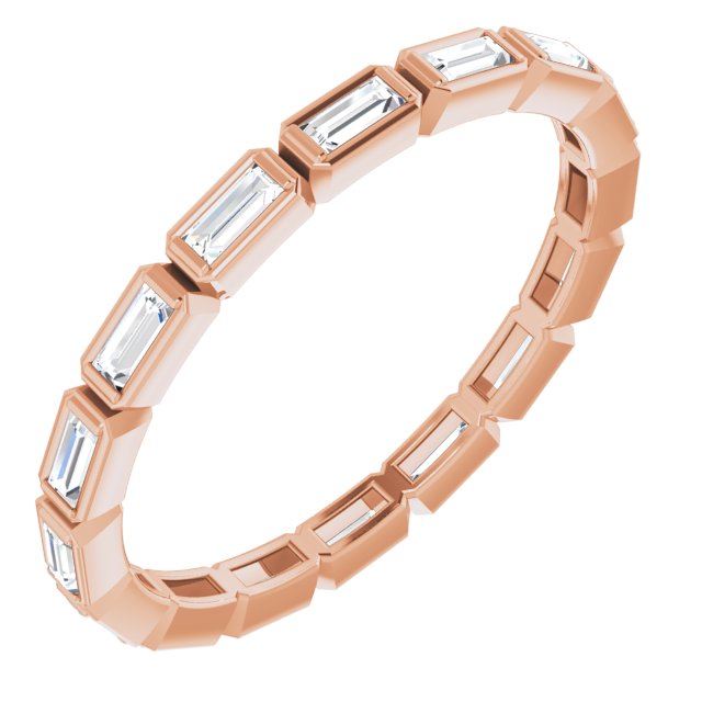14K White Or Rose Gold Straight Baguette 3 X 1.25 Mm Si2-Si3, Ghi Polished 1/2 Ctw Natural Diamond Eternity Band