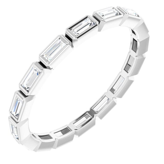 14K White Or Rose Gold Straight Baguette 3 X 1.25 Mm Si2-Si3, Ghi Polished 1/2 Ctw Natural Diamond Eternity Band