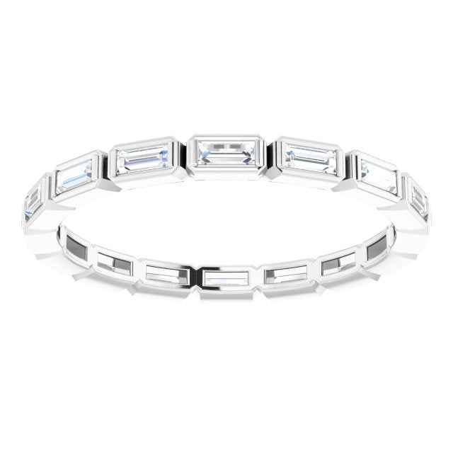 14K White Or Rose Gold Straight Baguette 3 X 1.25 Mm Si2-Si3, Ghi Polished 1/2 Ctw Natural Diamond Eternity Band