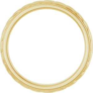 14K Yellow Gold Leaf Design Band Size 7