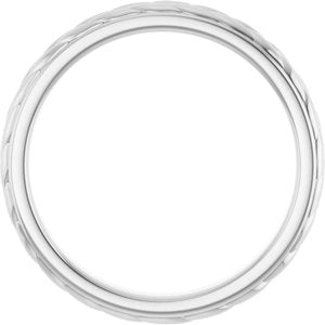 14K White Gold Leaf Design Band Size 7