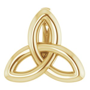 14K Yellow Gold 10 X 9.3 Mm Semi-Polished Celtic-Inspired Trinity Pendant