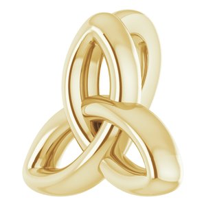 14K Yellow Gold 10 X 9.3 Mm Semi-Polished Celtic-Inspired Trinity Pendant