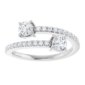 14K White Gold Lab-Grown Diamond Round 4.1 Mm Lab-Grown Diamond Polished 7/8 Ctw Lab-Grown Diamond Ring Size 7