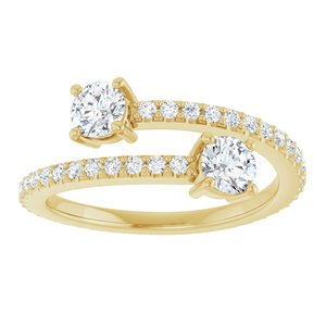 14K Yellow Gold Lab-Grown Diamond Round 4.1 Mm Lab-Grown Diamond Polished 7/8 Ctw Lab-Grown Diamond Ring Size 7