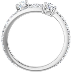 14K White Gold Lab-Grown Diamond Round 4.1 Mm Lab-Grown Diamond Polished 7/8 Ctw Lab-Grown Diamond Ring Size 7