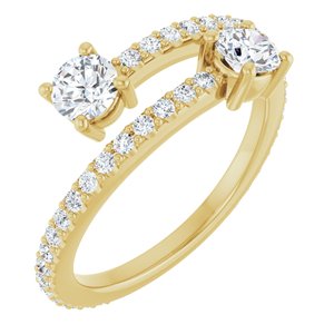 14K Yellow Gold Lab-Grown Diamond Round 4.1 Mm Lab-Grown Diamond Polished 7/8 Ctw Lab-Grown Diamond Ring Size 7