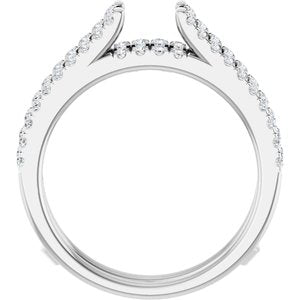 14K White Gold Round 1.3 Mm Polished 1/2 Ctw Lab-Grown Diamond Ring Gurad Size 7