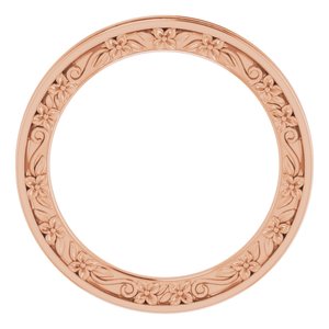 14K Rose Gold Floral Band Size 7
