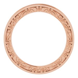 14K Rose Gold Floral Band Size 7.5