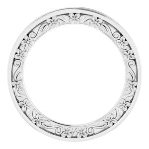 14K White Gold Floral Band Size 5