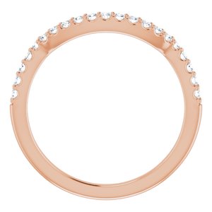 14K Rose Gold Set Natural Diamond Round 5.8 Mm Si2, H+ :: 1/4 Ctw Polished 1/4 Ctw Natural Diamond Matching Band Size 7