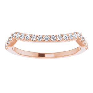 14K Rose Gold Set Natural Diamond Round 5.8 Mm Si2, H+ :: 1/4 Ctw Polished 1/4 Ctw Natural Diamond Matching Band Size 7