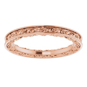 14K Rose Gold Floral Band Size 7.5
