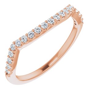 14K Rose Gold Set Natural Diamond Round 5.8 Mm Si2, H+ :: 1/4 Ctw Polished 1/4 Ctw Natural Diamond Matching Band Size 7