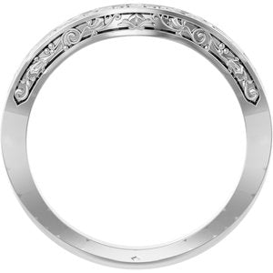 14K White Gold Polished Floral Matching Band Size 7