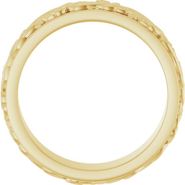 14K Yellow Or White Gold Or Sterling Silver Or Platinum Polished Sculptural Inlay Standard-Fit Flat Band