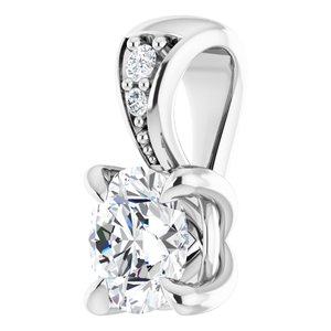 14K White Gold Round 4.05Mm Gh Si1-Si2 1/4 Ctw Lab-Grown Diamond Pendant