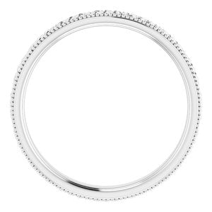 14K White Gold 3 Mm Polished Celtic-Inspired Milgrain Band Size 7.5