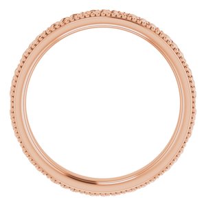 14K Rose Gold 3 Mm Polished Celtic-Inspired Milgrain Band Size 4
