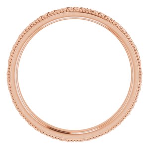 14K Rose Gold 3 Mm Polished Celtic-Inspired Milgrain Band Size 6