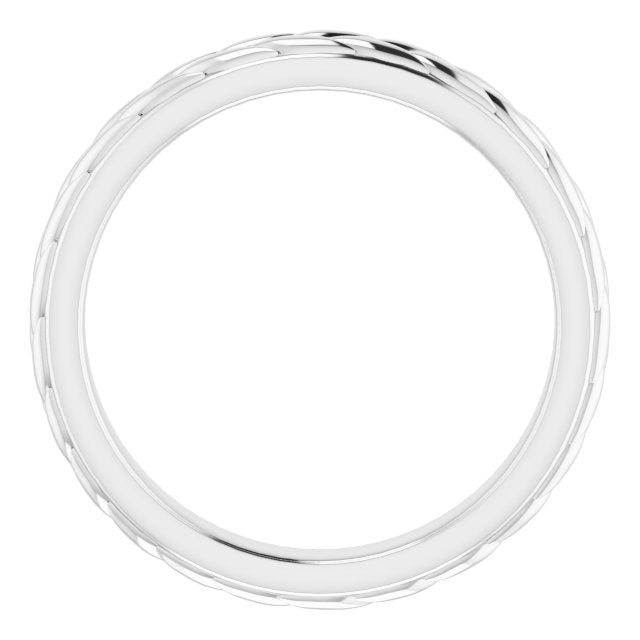 14K White Or Yellow Gold Polished Wheat Pattern Standard-Fit Band, Size 5