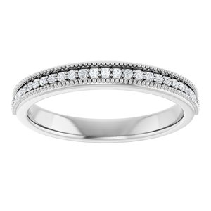 14K White Gold Round 1.5 Mm Polished 1/5 Ctw Lab-Grown Diamond Anniversary Band Size 7