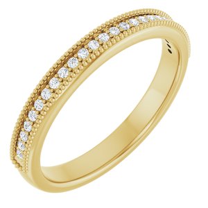 14K Yellow Gold Round 1.5 Mm Polished 1/5 Ctw Lab-Grown Diamond Anniversary Band Size 7