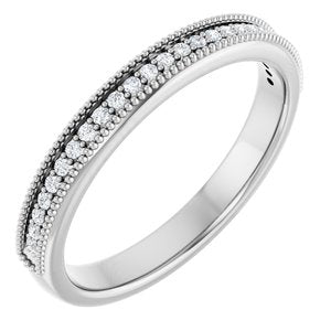 14K White Gold Round 1.5 Mm Polished 1/5 Ctw Lab-Grown Diamond Anniversary Band Size 7