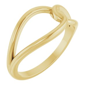 14K Yellow Gold Polished Interlocking Circle Ring Size 7
