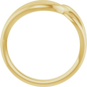 14K Yellow Gold Polished Interlocking Circle Ring Size 7