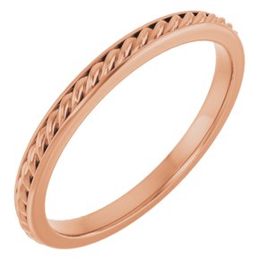 14K Rose Gold Rope Band Size 7