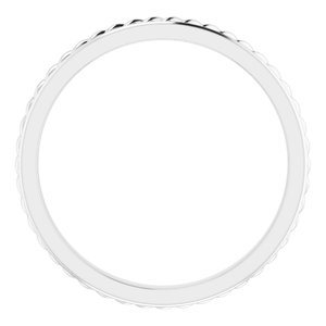 14K White Gold Rope Band Size 8