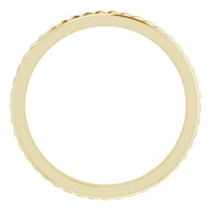 14K Yellow Gold Rope Band Size 7.5