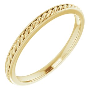 14K Yellow Gold Rope Band Size 7.5