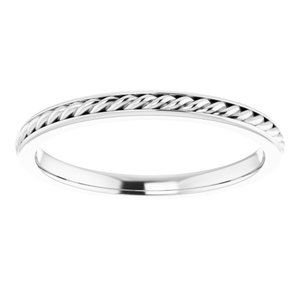 14K White Gold Rope Band Size 8