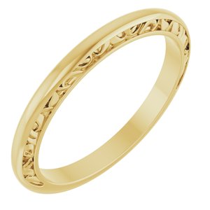 18K Yellow Gold Polished Matching Band Size 7