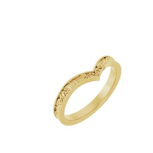 14K Yellow Gold Polished Vintage-Inspired V Ring Size 7