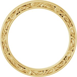 10K Or 18K Yellow Gold 2 mm Floral Flat Band Size 7