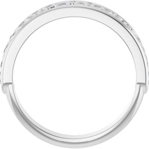 14K White Gold Natural Diamond Natural Diamond Polished 1/5 Ctw Diamond Matching Anniversary Band Size 7