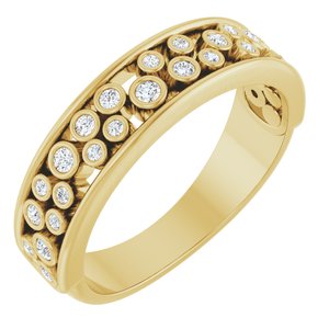 14K Yellow Gold Natural Diamond Natural Diamond Polished 1/5 Ctw Diamond Matching Anniversary Band Size 7