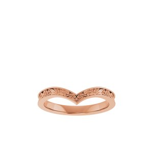 14K Rose Gold Polished Vintage-Inspired V Ring Size 7