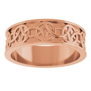 14K Yellow Or White Or Rose Gold Or Sterling Silver Or Platinum Celtic-Inspired Flat Band