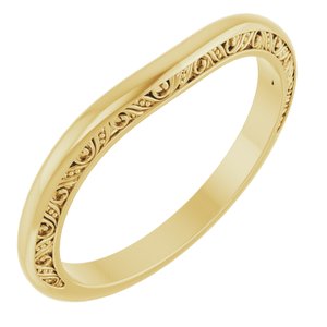 14K Yellow Gold Polished Sculptural Matching Band Size 7