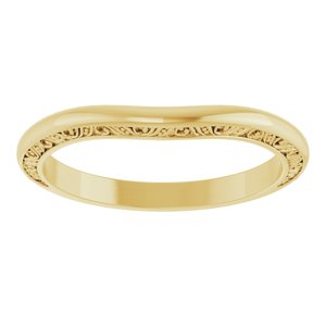 14K Yellow Gold Polished Sculptural Matching Band Size 7
