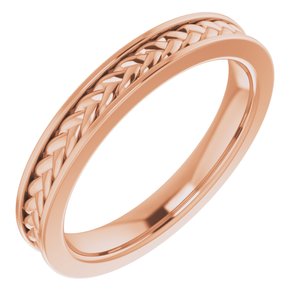 14K Rose Gold Woven-Design Band Size 7