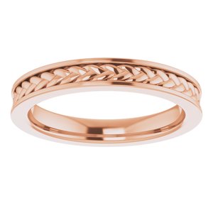 14K Rose Gold Woven-Design Band Size 7