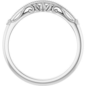 14K White Gold Polished Sculptural-Inspired Matching Band Size 7