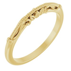 14K Yellow Gold Polished Sculptural-Inspired Matching Band Size 7